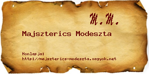 Majszterics Modeszta névjegykártya